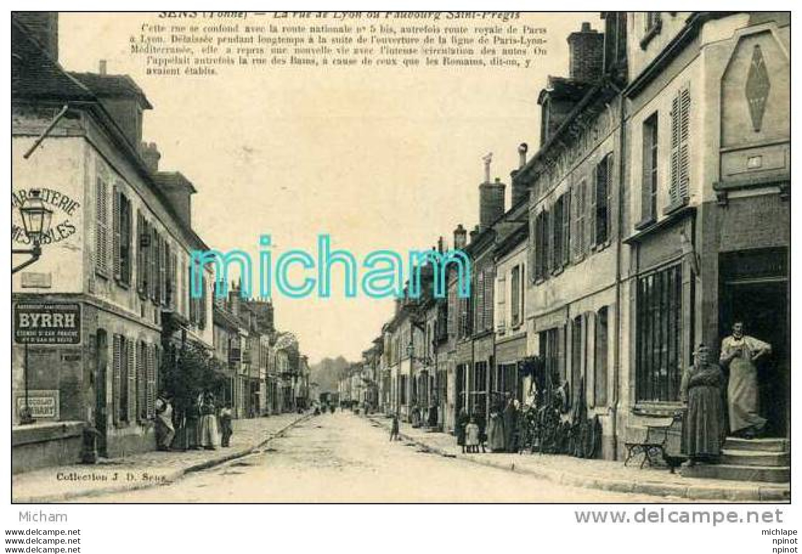 CPA 89 SENS  RUE DE LYON  OU FAUBOURG ST PREGTS  BELLE  ANIMATION TB ETAT - Sens