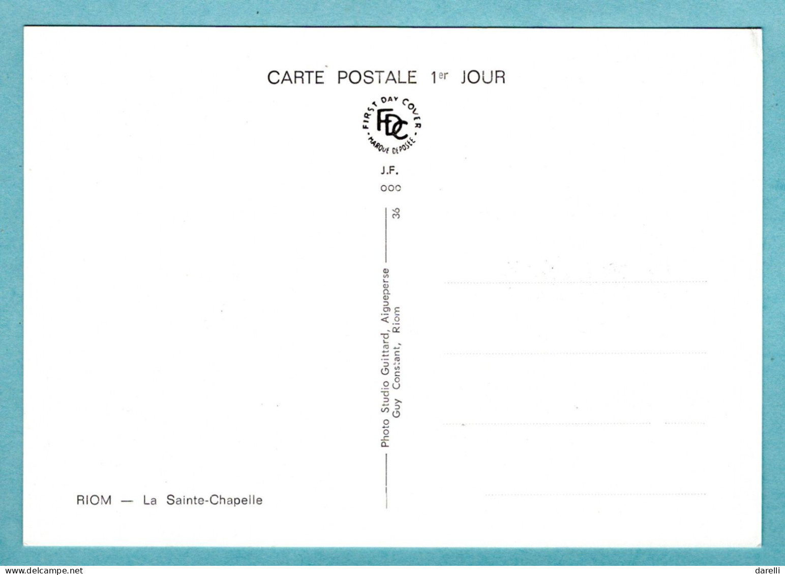 Carte Maximum 1971 - Sainte Chapelle De Riom YT 1683 - 63 Riom - 1970-1979