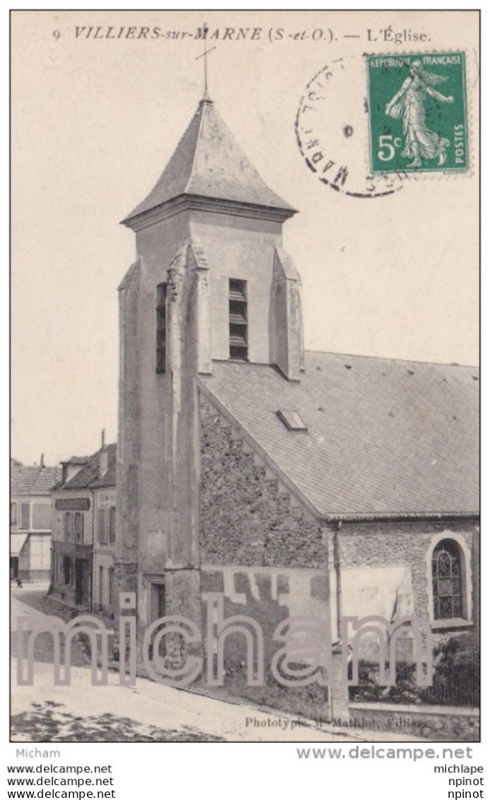 CPA 94  VILLIERS  SUR MARNE   L'EGLISE      TB ETAT - Villiers Sur Marne