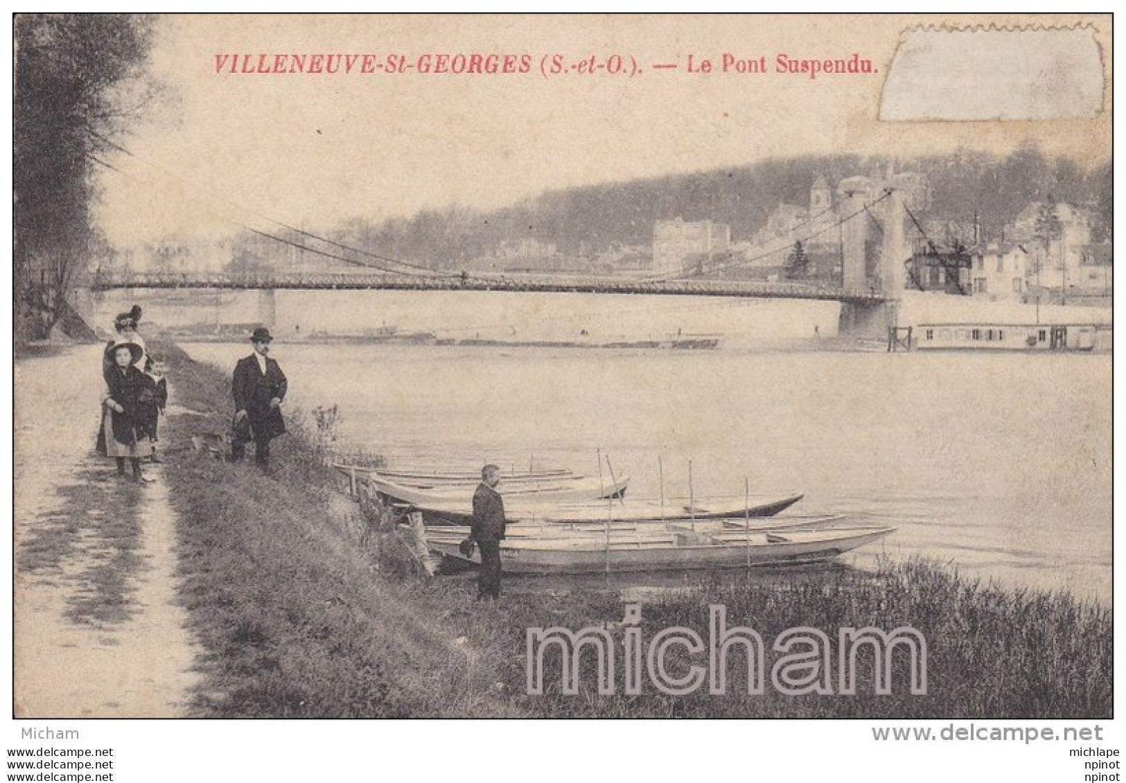 CPA 94   VILLENEUVE  ST GEORGES  LE PONT SUSPENDU    TB ETAT - Villeneuve Saint Georges