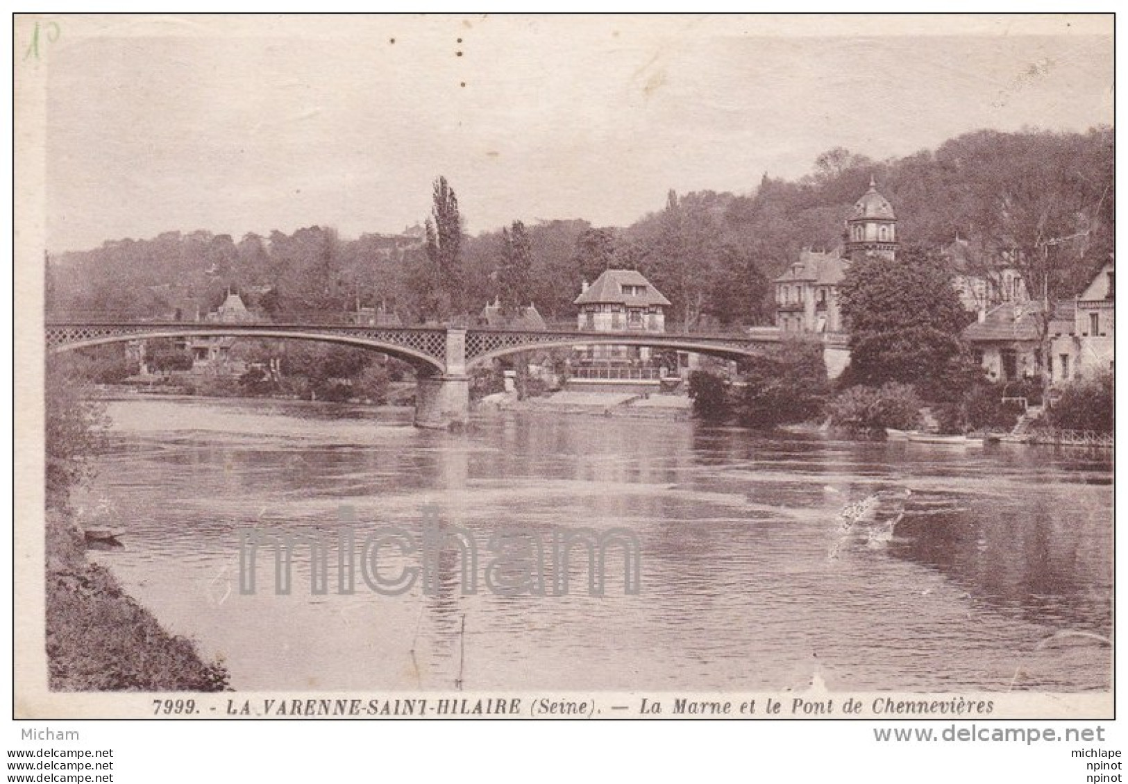 CPA 94 LA VARENNE  ST HILAIRE  LA MARNE ET LE  PONT DE CENNEVIERES   TB ETAT - Chennevieres Sur Marne