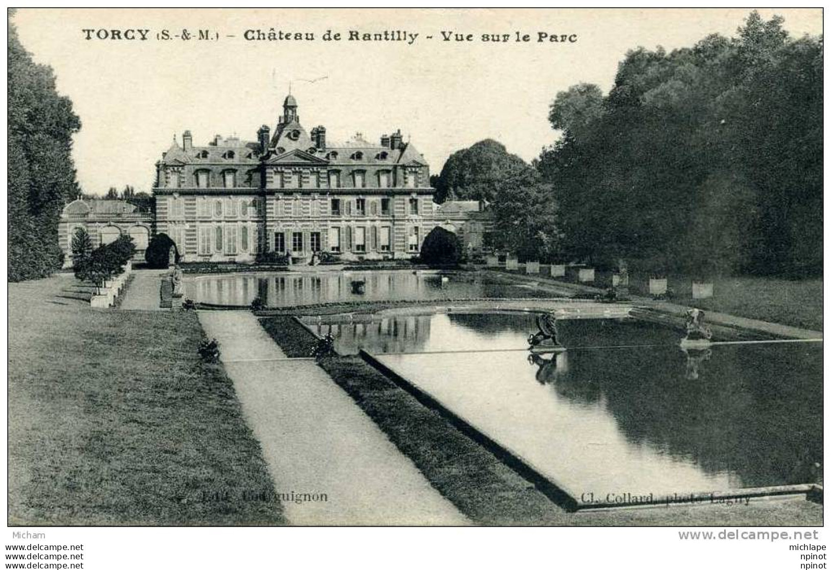 CPSM   77  TORCY  CHATEAU DE RANTILLY  VUE SUR LE PARC     PARFAIT ETAT - Torcy