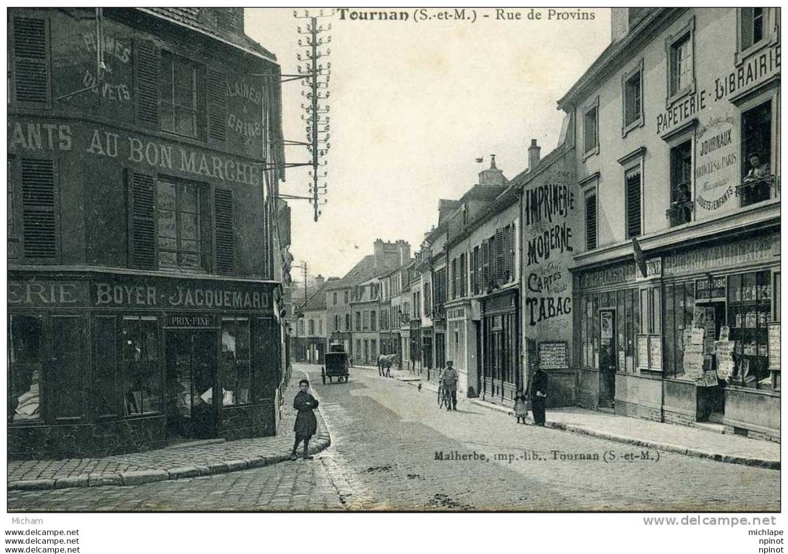 CPA 77   TOURNAN  RUE DE PROVINS  ANIMATION    PARFAIT ETAT - Tournan En Brie