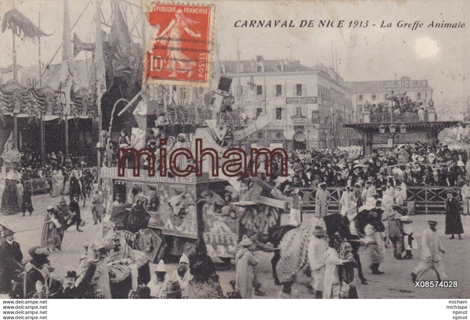 CPA  06 NICE Carnaval 1913 La Greffe Animale TB ETAT - Markten, Feesten