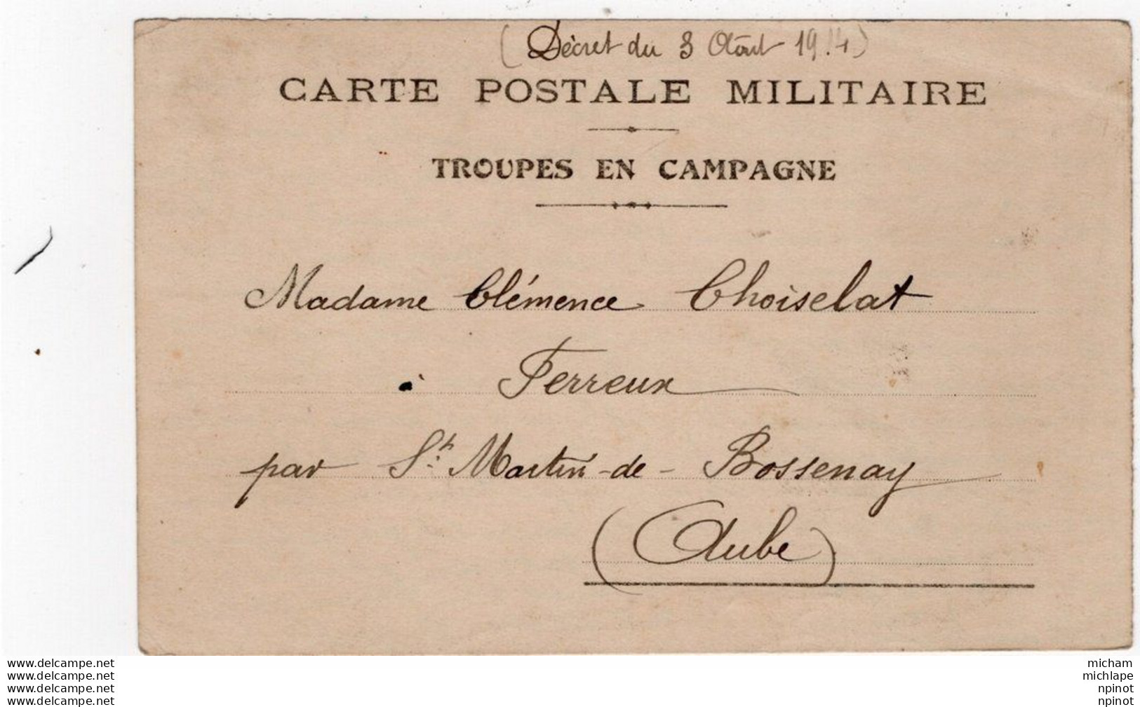 CPA Thème 14 - 18 Correspondance Militaire - War 1914-18
