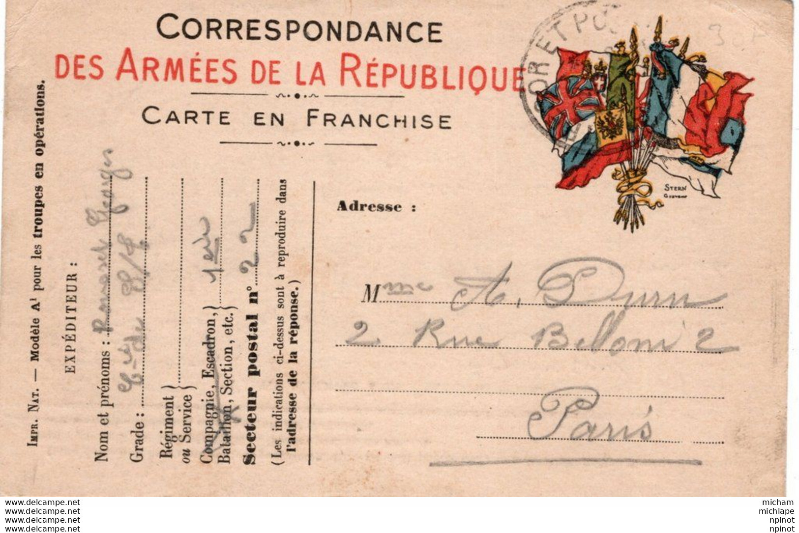 CPA Thème 14 - 18 Correspondance Militaire - War 1914-18