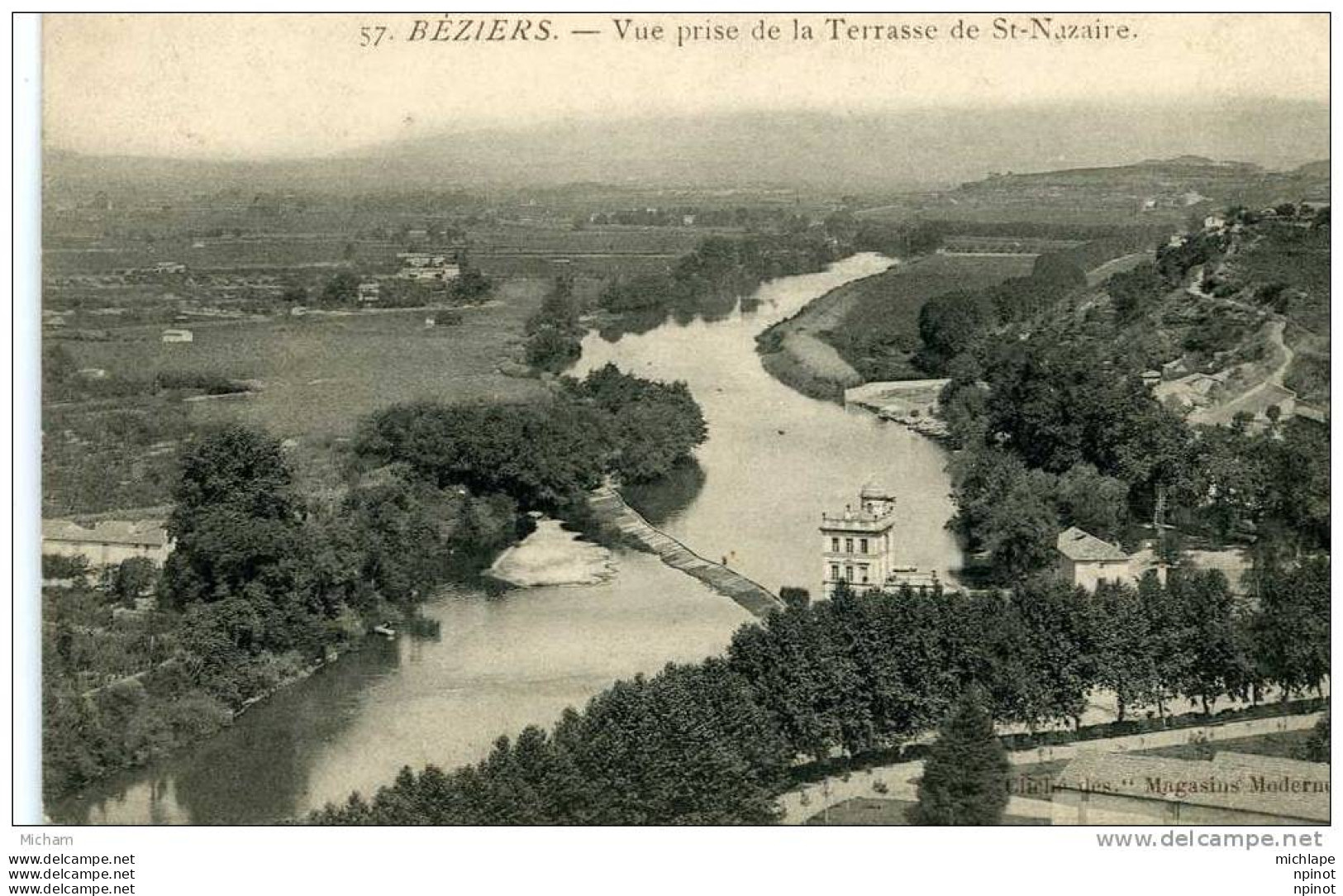 CPA 34  BEZIERS    VUE PRISE DE LA TERRASSE DE ST NAZAIRE PARFAIT ETAT - Beziers