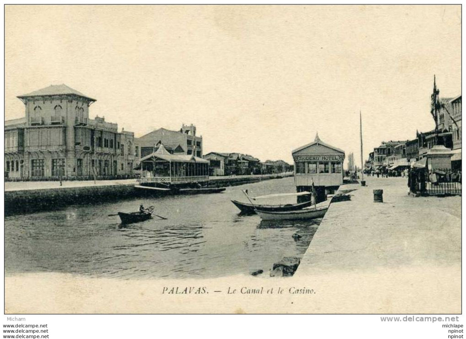 CPA 34   PALAVAS LES FLOTS  LE CANAL ET LE CASINO   PARFAIT ETAT - Palavas Les Flots