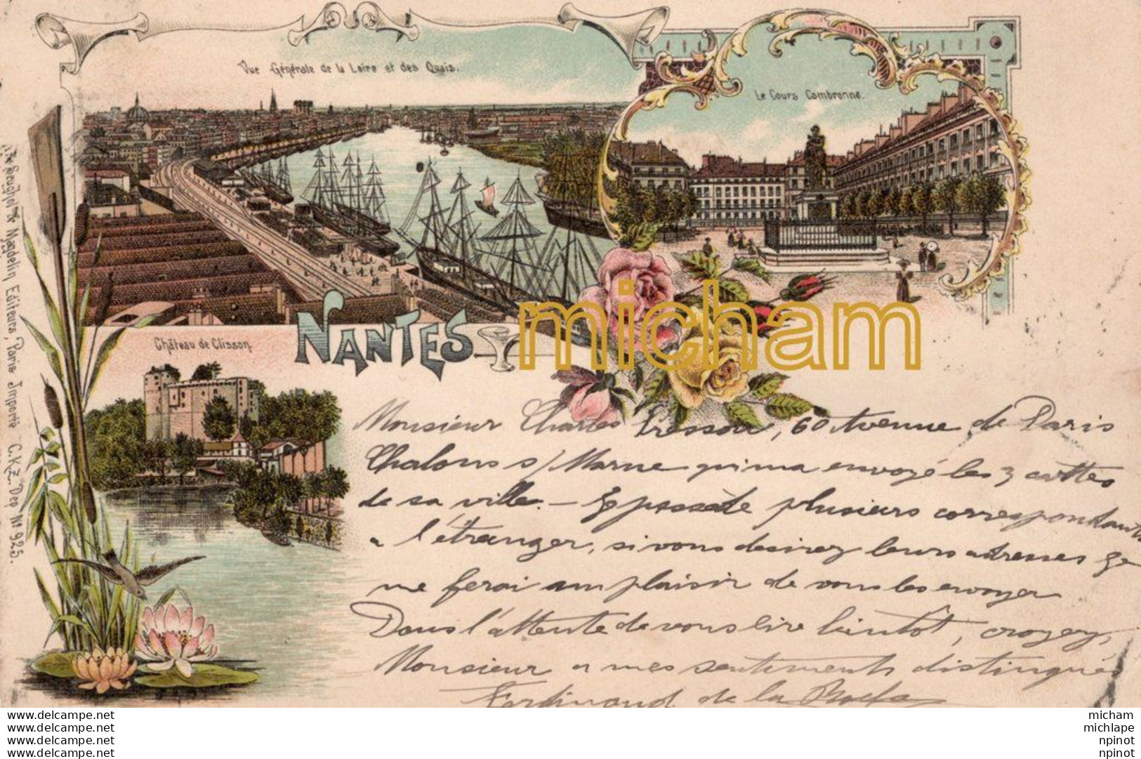 C P A   -  44  - NANTES -  Multivues  PRECURSEUR  DE 1898 - Nantes