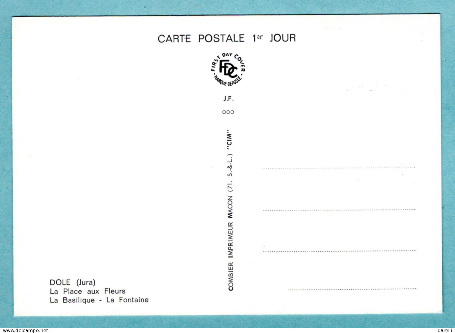 Carte Maximum 1971 - Dole - YT 1684 - 29 Dole - 1970-1979