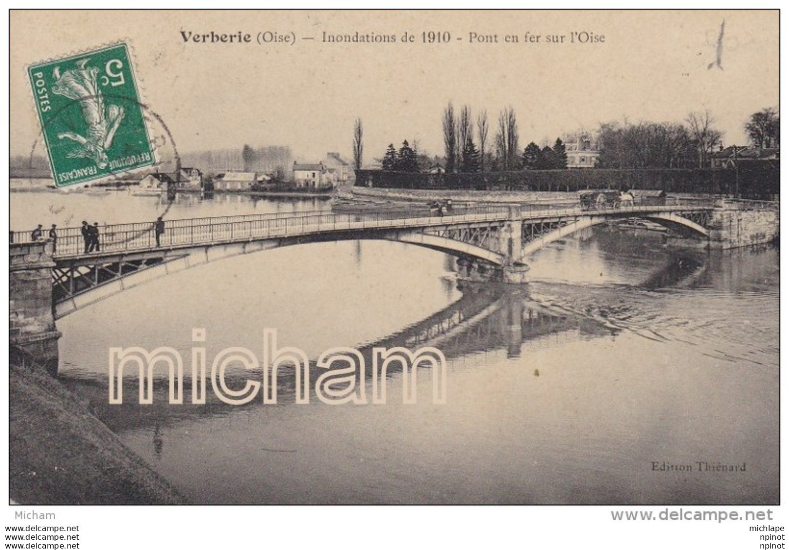 CPA   60    VERBERIE   CRUE  DE 1910 PONT EN FER SUR L'OISE  TB  ETAT - Verberie