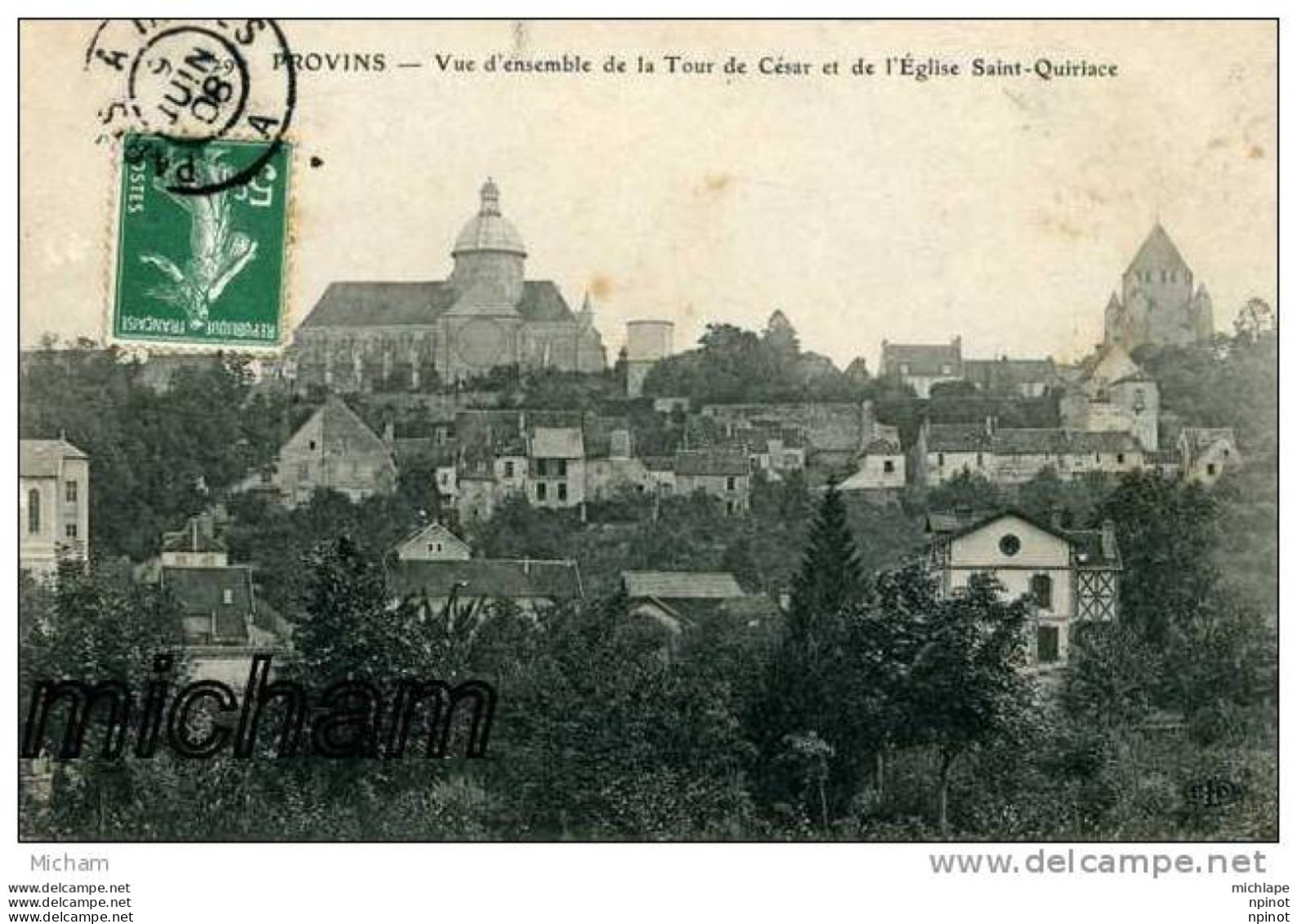 CPA 77  PROVINS   VUE D'ENSEMBLE  DE LA TOUR CESAR ET ST QUIRIACE     PARFAIT ETAT - Provins