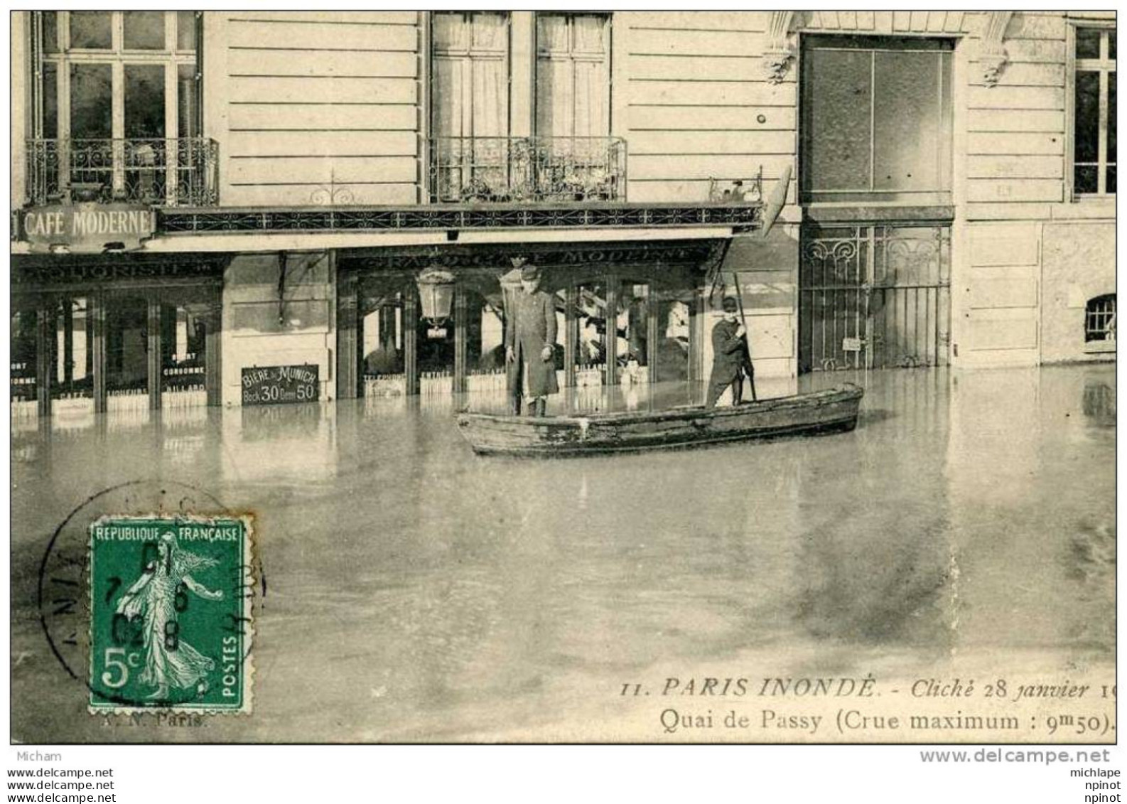 CPA  75 PARIS 16em CRUE DE 1910  QUAI DE PASSY  ANIMATION PARFAIT ETAT - Arrondissement: 16