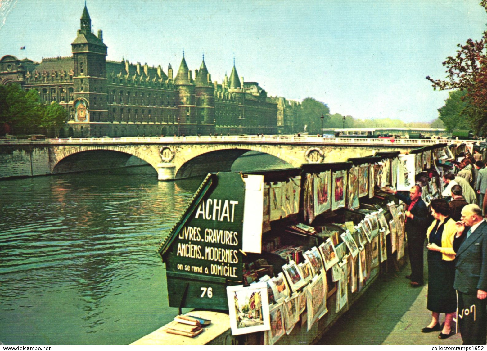 PARIS, ARCHITECTURE, BRIDGE, BOOK MARKET, CARS, FRANCE, POSTCARD - Sonstige & Ohne Zuordnung