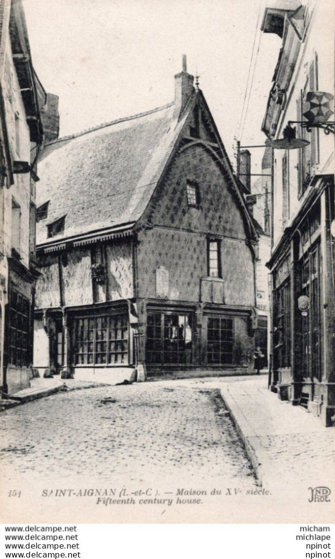 C P A   41 -  SAINT - AIGNAN Maison Du XV Em  Siecle - Saint Aignan