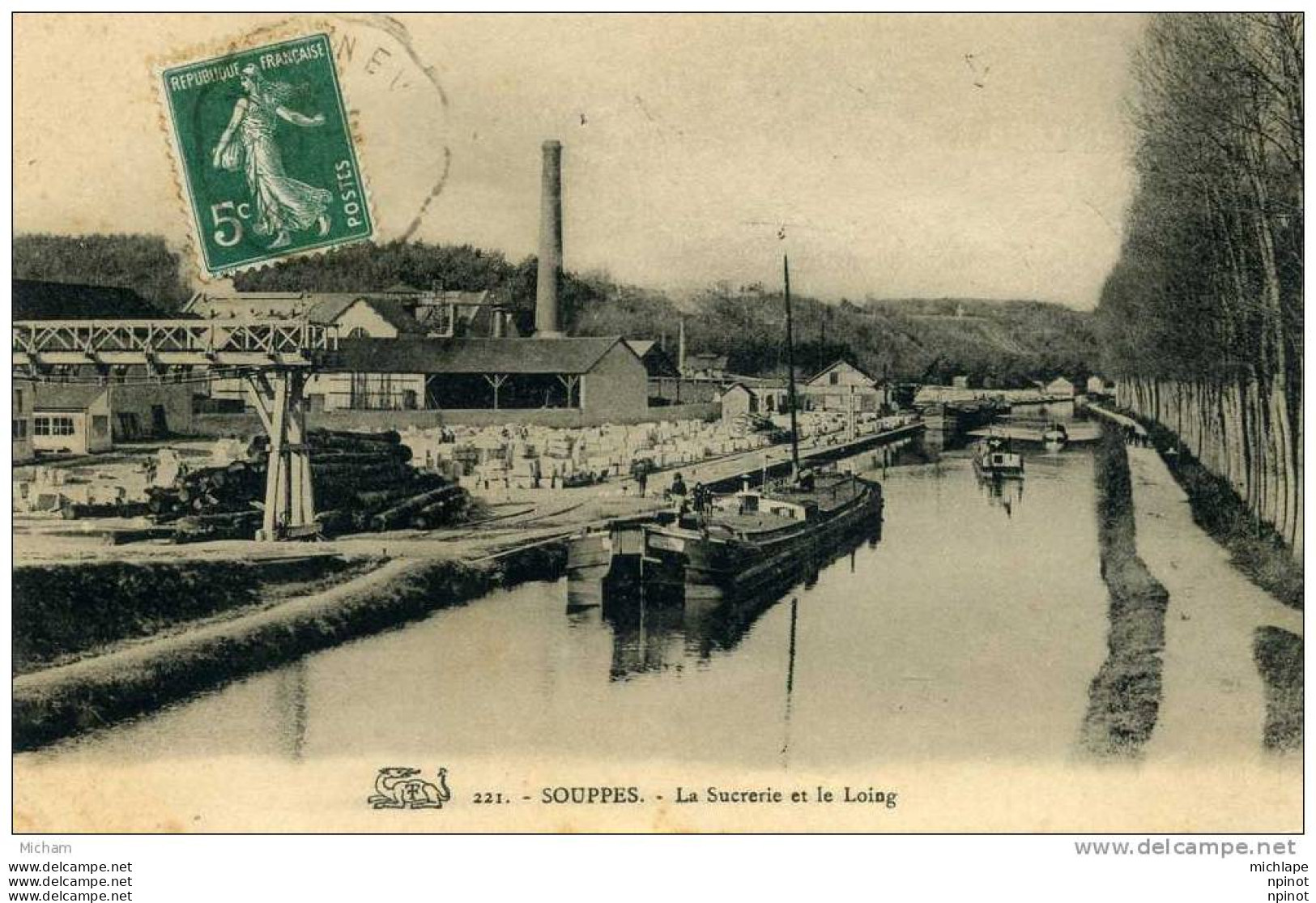 CPA  77 SOUPPES     LA SUCRERIE ET LE LOING      PARFAIT ETAT - Souppes Sur Loing