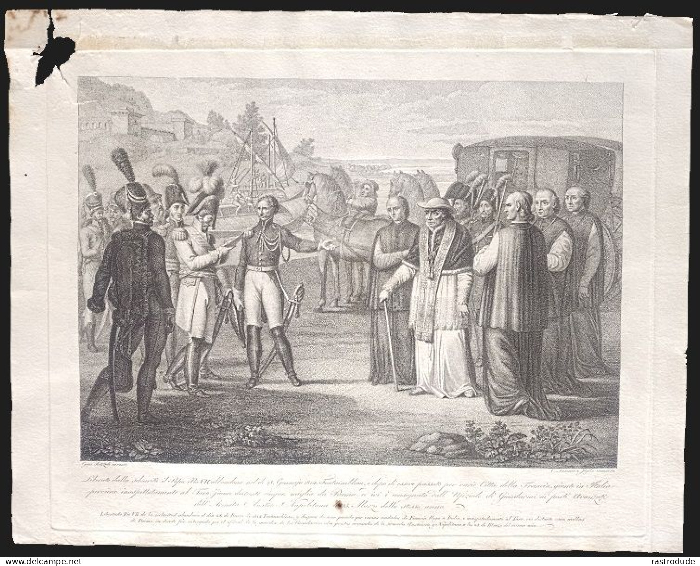 1800 - 1815 INCISIONE  CARLO LASINIO (1759 - 1838)  - LIBERAZIONE DI PAPA PIO VII  DALLA CATTIVITÀ FRANCESE - Prints & Engravings