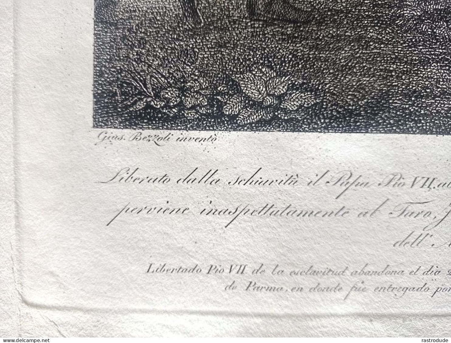 1800 - 1815 INCISIONE  CARLO LASINIO (1759 - 1838)  - LIBERAZIONE DI PAPA PIO VII  DALLA CATTIVITÀ FRANCESE - Prints & Engravings