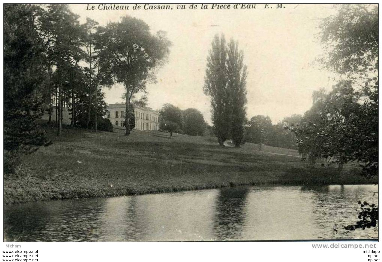 CPA  95   L'ISLE ADAM   CHATEAU DE CASSAN VU DE LA PIECE D'EAU    PARFAIT ETAT - L'Isle Adam