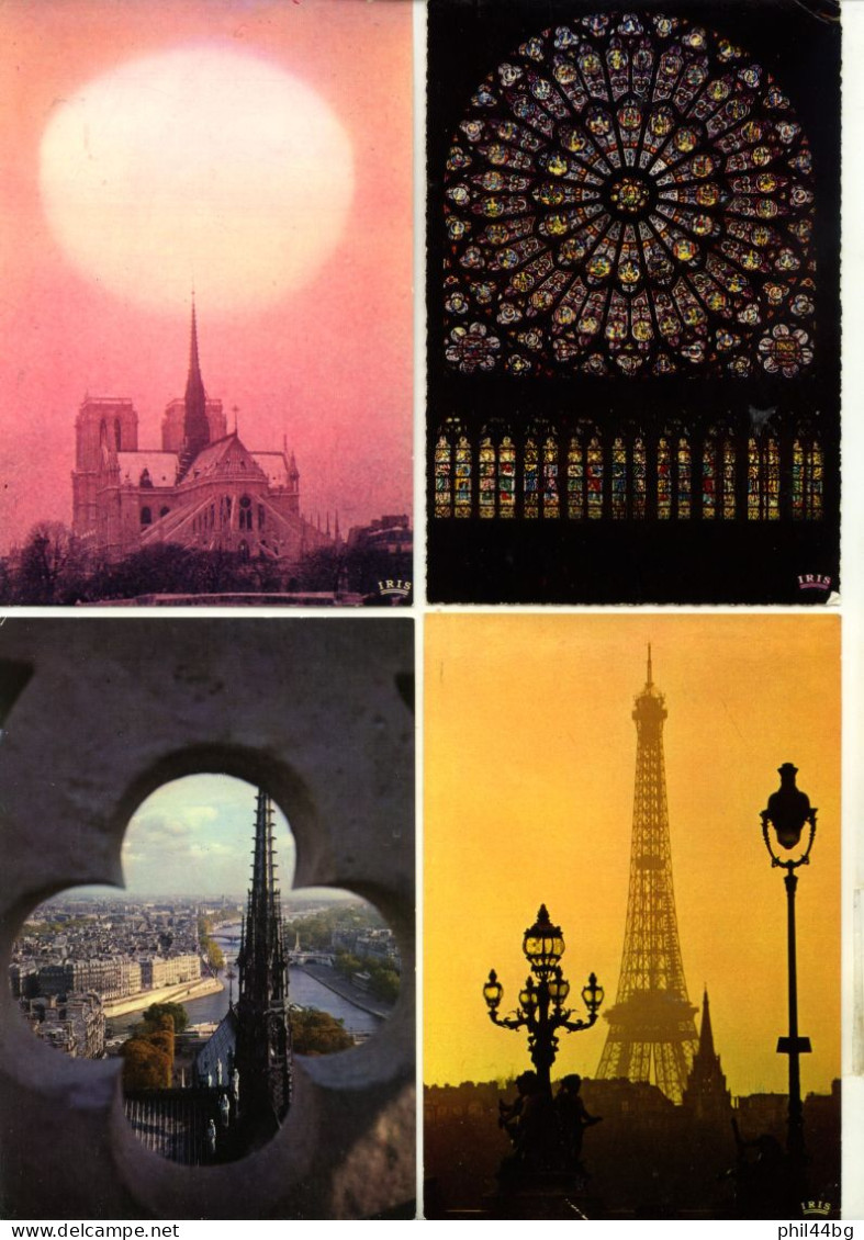 Vintage - 4 Belles C.P. D’Art - Paris : ‘’Notre-Dame’’ ‘’Tour Eiffel’’ - Années 70 - DG - Autres Monuments, édifices