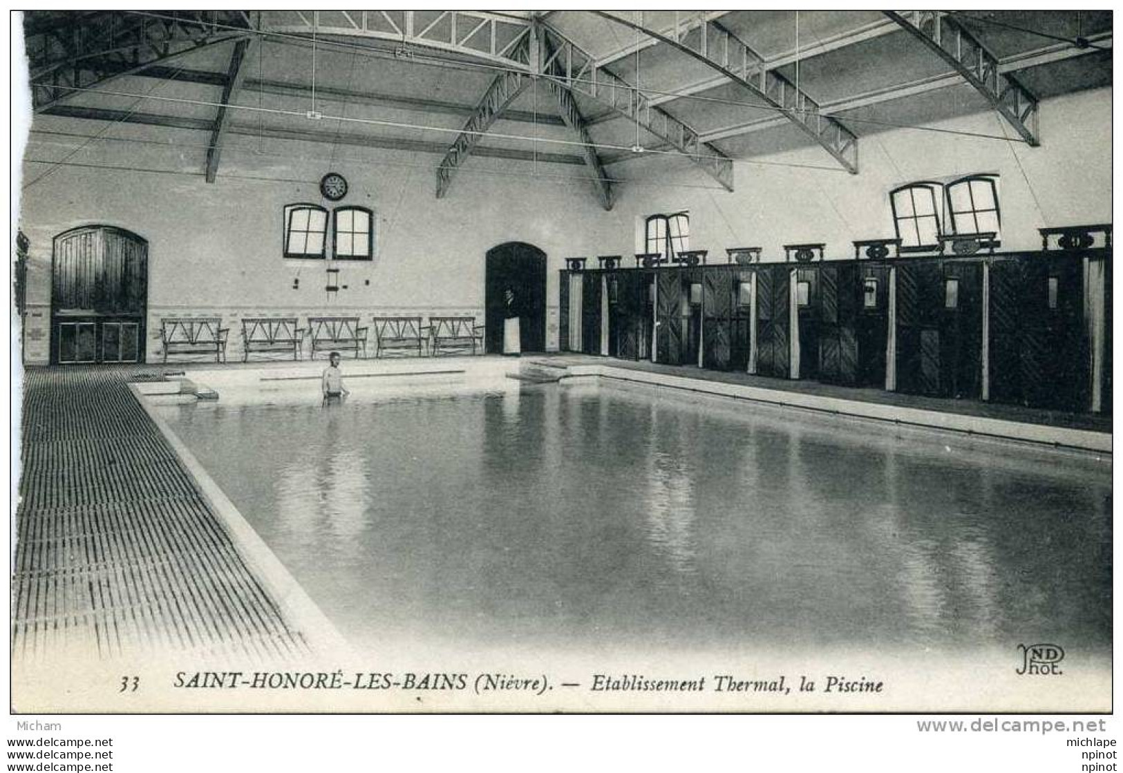 CPA  58  SAINT HONORE  LES BAINS   ETABLISSEMENT THERMALE   LA PISCINE - Autres & Non Classés