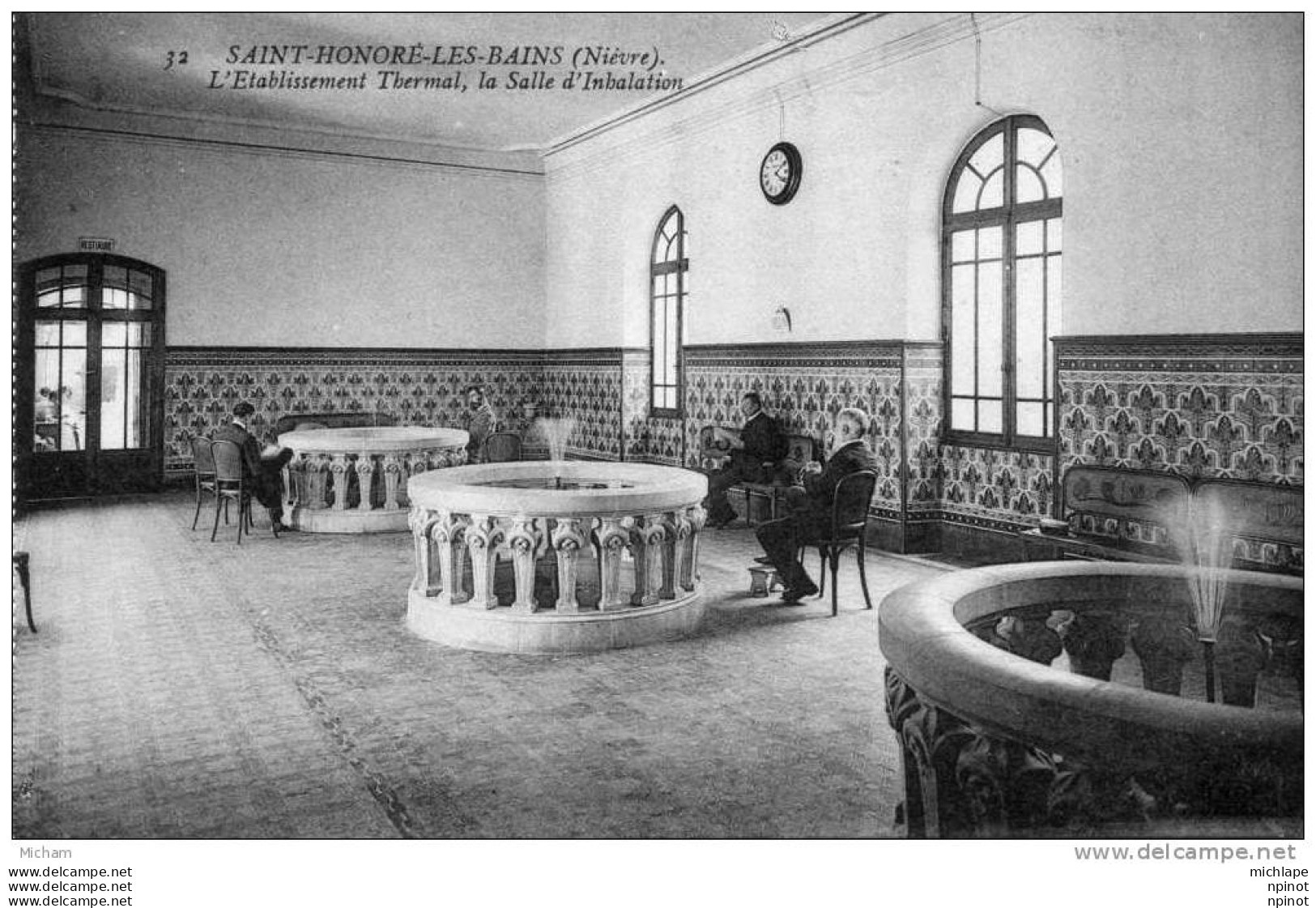 CPA  58  SAINT HONORE  LES BAINS   ETABLISSEMENT THERMALE  SALLE D'INHALATION  PARFAIT ETAT - Autres & Non Classés