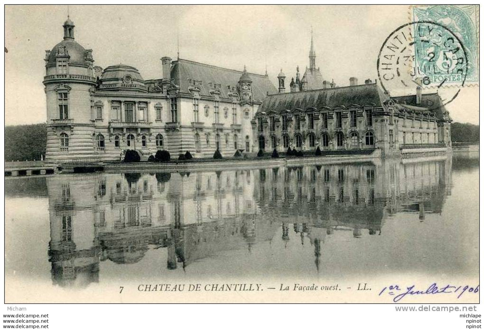 CPA 60   CHANTILLY  CHATEAU  FACADE OUEST    PARFAIT ETAT - Chantilly