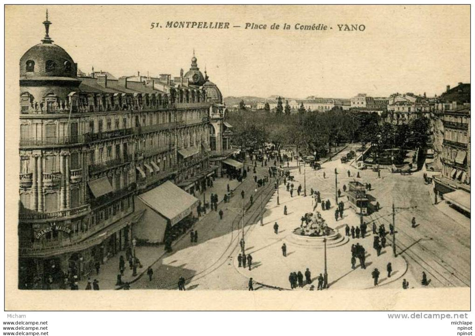 CPA 34 MONTPELLIER PLACE  DE LA  COMEDIE YANO  PARFAIT ETAT - Montpellier