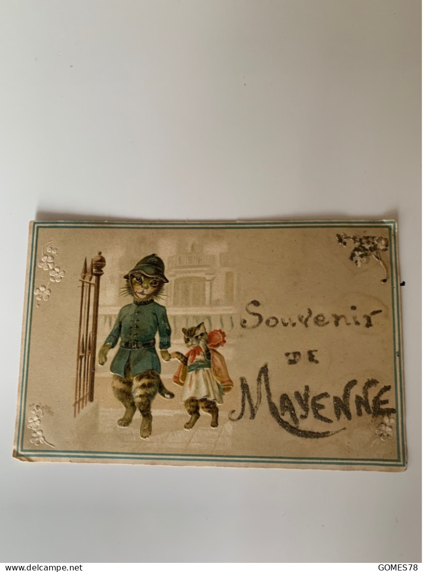 A40-53-Mayenne - Souvenir De Mayenne Cpa Avec Des Chats - Mayenne