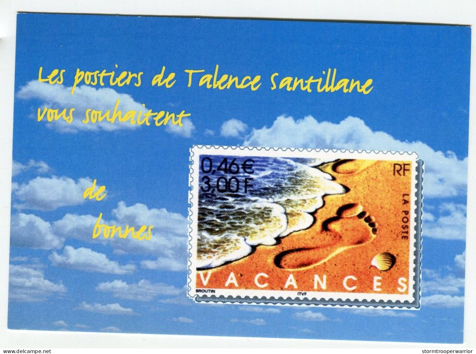 Timbre - Les Postiers De Talence Santillane Vous Souhaitent De Bonnes Vacances - La Poste - Poste & Facteurs