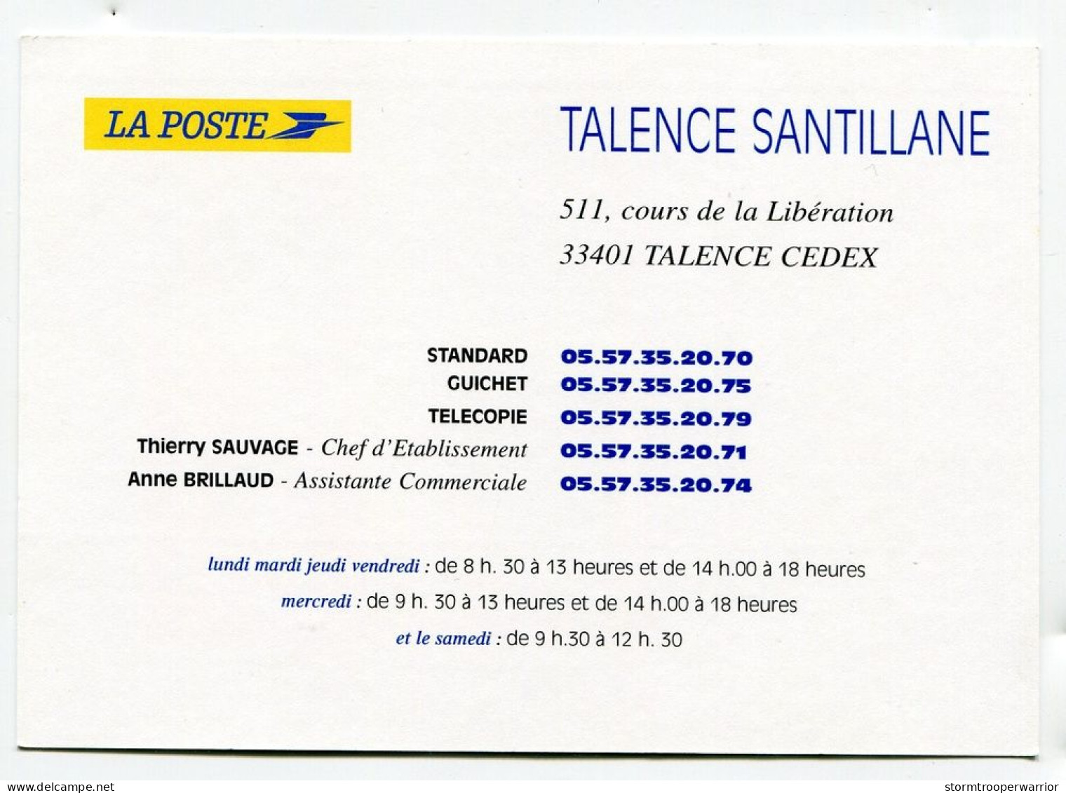 Timbre - Les Postiers De Talence Santillane Vous Souhaitent De Bonnes Vacances - La Poste - Poste & Postini