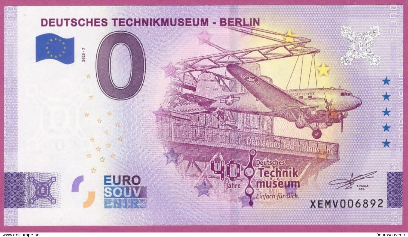 0-Euro XEMV 07 2023 DEUTSCHES TECHNIKMUSEUM - BERLIN - 40 JAHRE - Essais Privés / Non-officiels