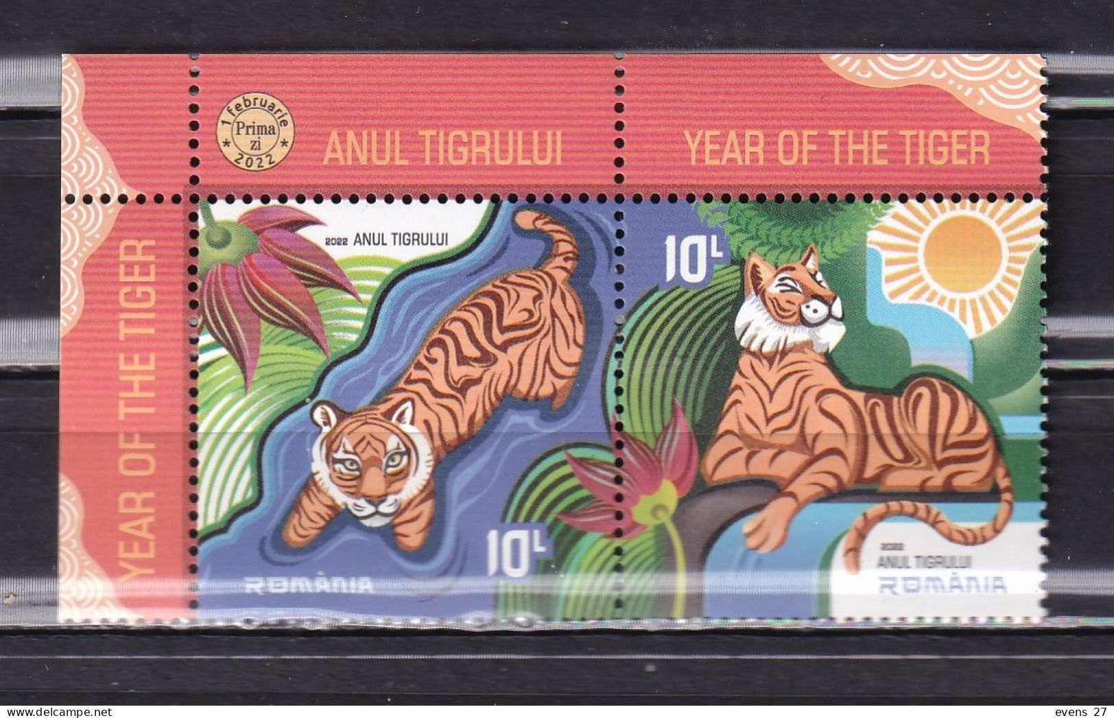 ROMANIA-2022- YEAR OF THE TIGER-MNH. - Unused Stamps