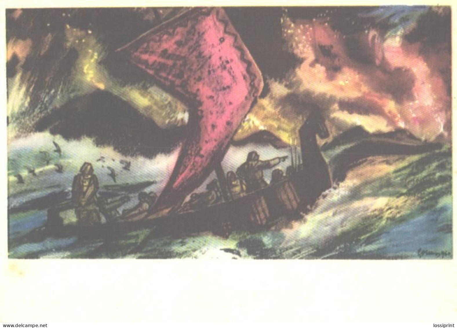 Estonian Epos Kalevipoeg, E.Okas, Jóurney To The End Of The World, Ship Lennuk, 1961 - Fairy Tales, Popular Stories & Legends