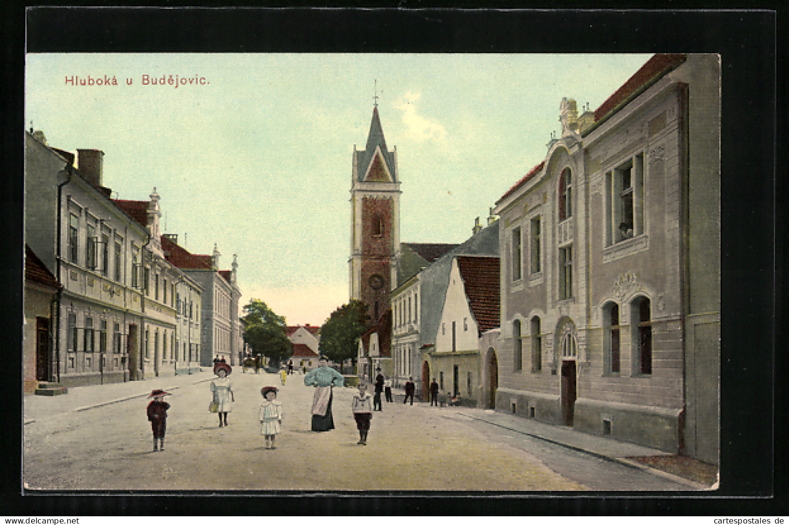 AK Hluboká U Ces. Budejovic, Marktplatz An Der Kirche  - Czech Republic