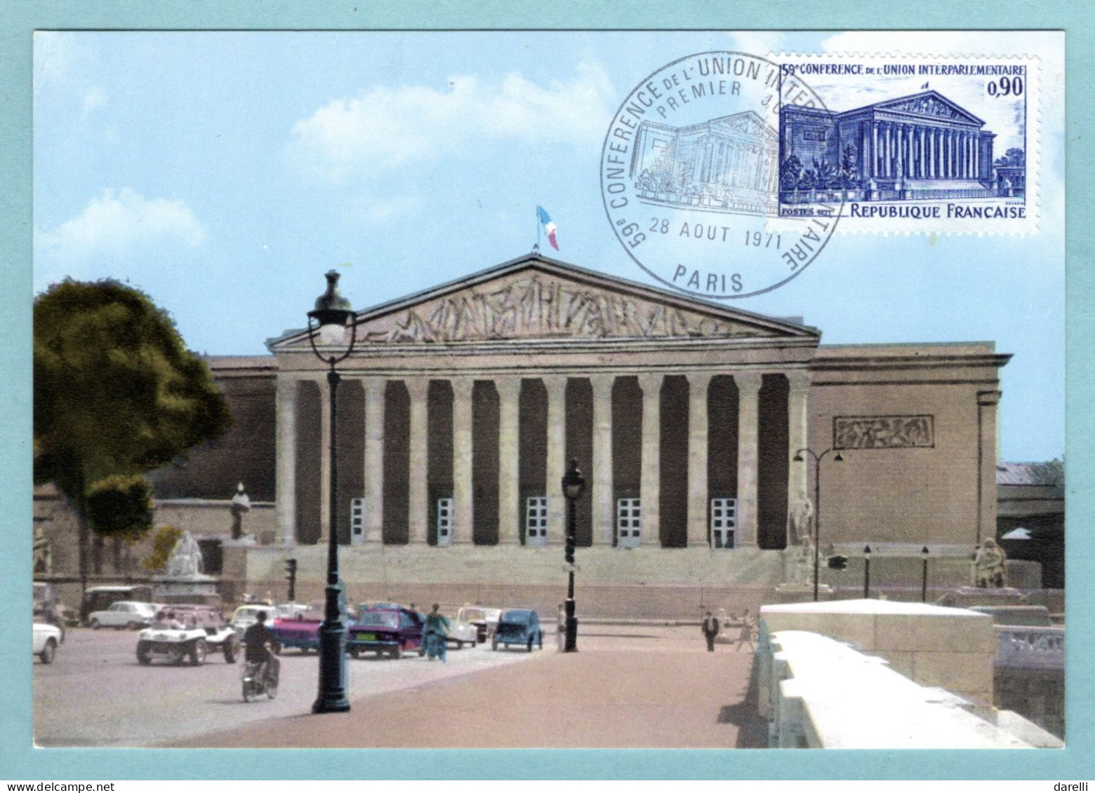 Carte Maximum 1971 - Conférence De L'Union Interparlementaire  - YT 1688 - Paris - 1970-1979