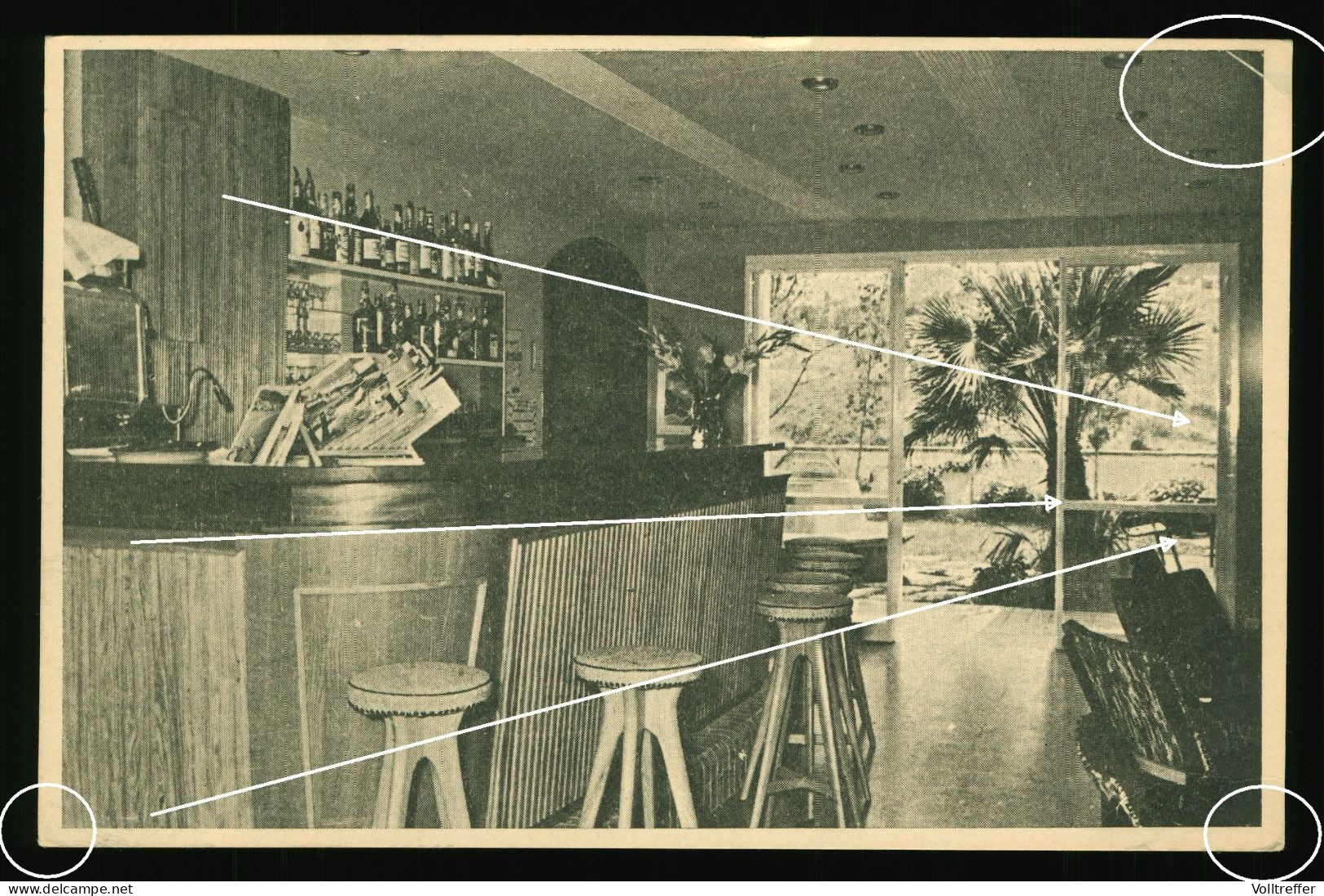 Orig. Foto AK Um 1957 Spanien Lloret De Mar Costa Brava Bar Des Hotels Mercedes, Bar Del Hotel Mercedes Spain - Other & Unclassified