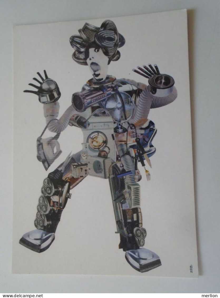 D203276   CPM -  Robot Zab Les Bons Génies De La Vie Domestique Exposition 2001 Centre Pompidou - Moulinex Philips - Publicité
