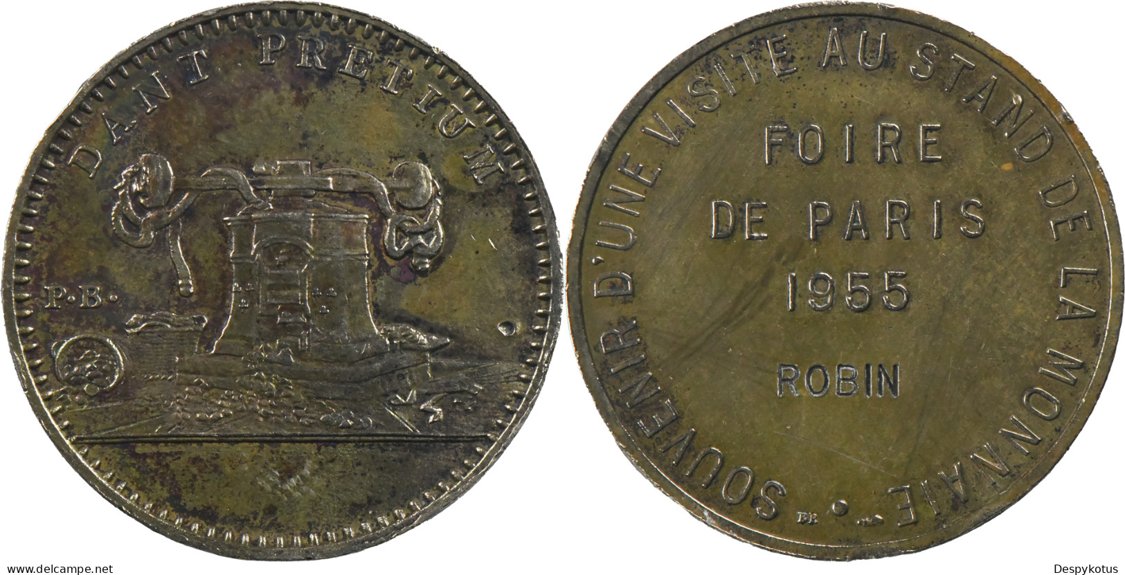 FRANCE - Médaille - FOIRE DE PARIS 1955 - MONNAIE - Presse à Monnaie - 20-004 - Professionali / Di Società