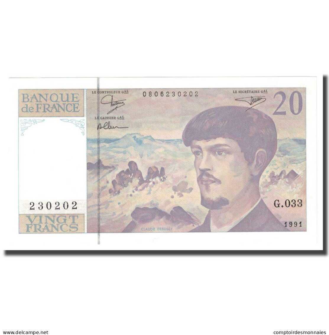 France, 20 Francs, Debussy, 1991, NEUF, Fayette:66Bis.2, KM:151e - 20 F 1980-1997 ''Debussy''