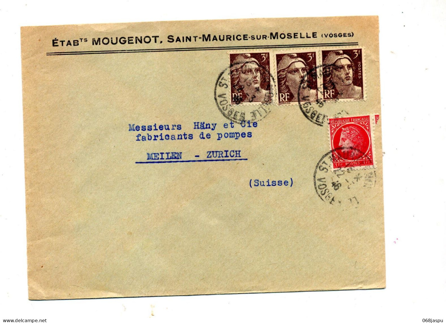 Lettre  Cachet  Saint Maurice Sur Moselle Sur Gandon Ceres - Handstempel