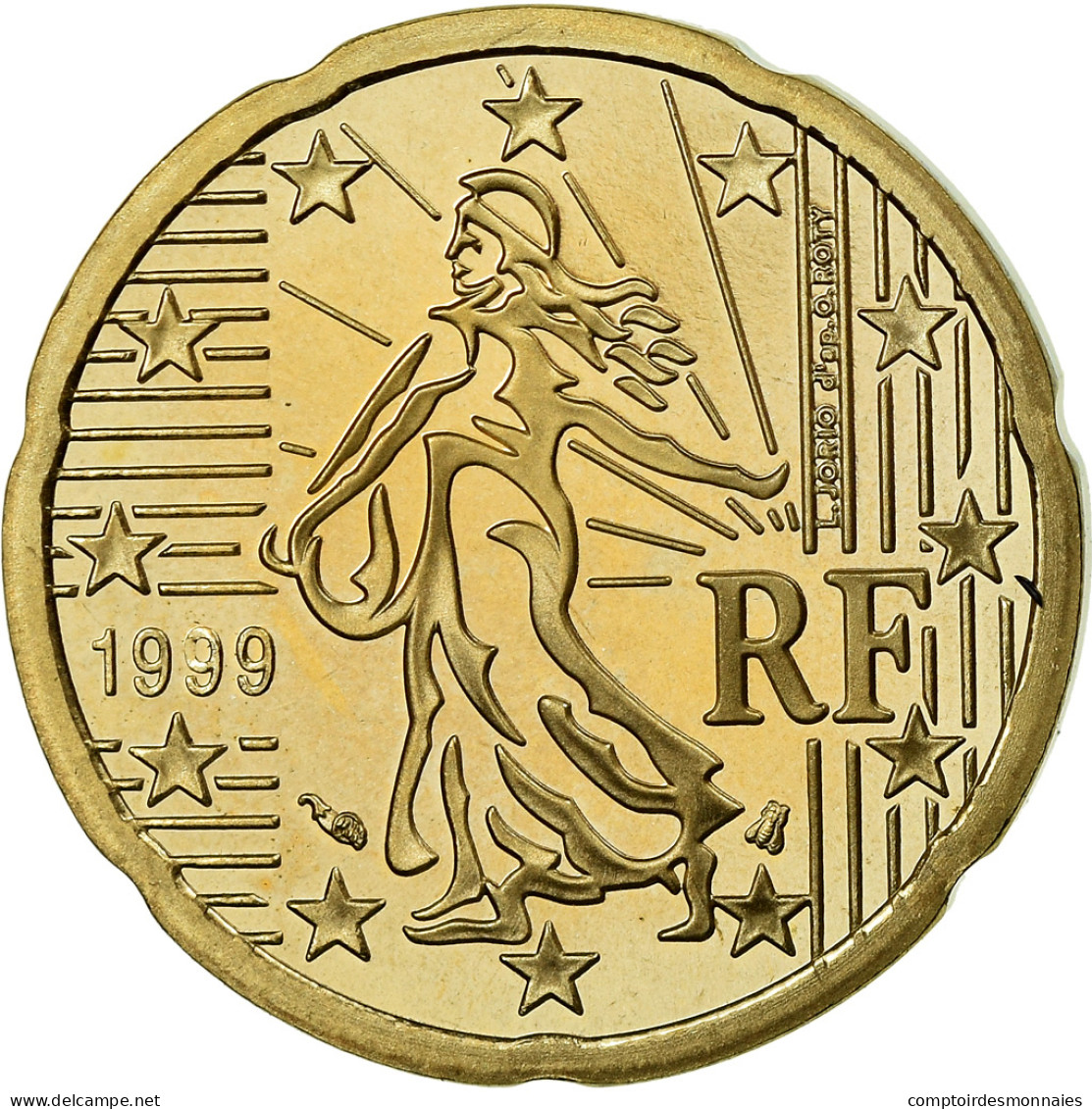 France, 20 Euro Cent, 1999, BE, FDC, Laiton, KM:1286 - Frankrijk