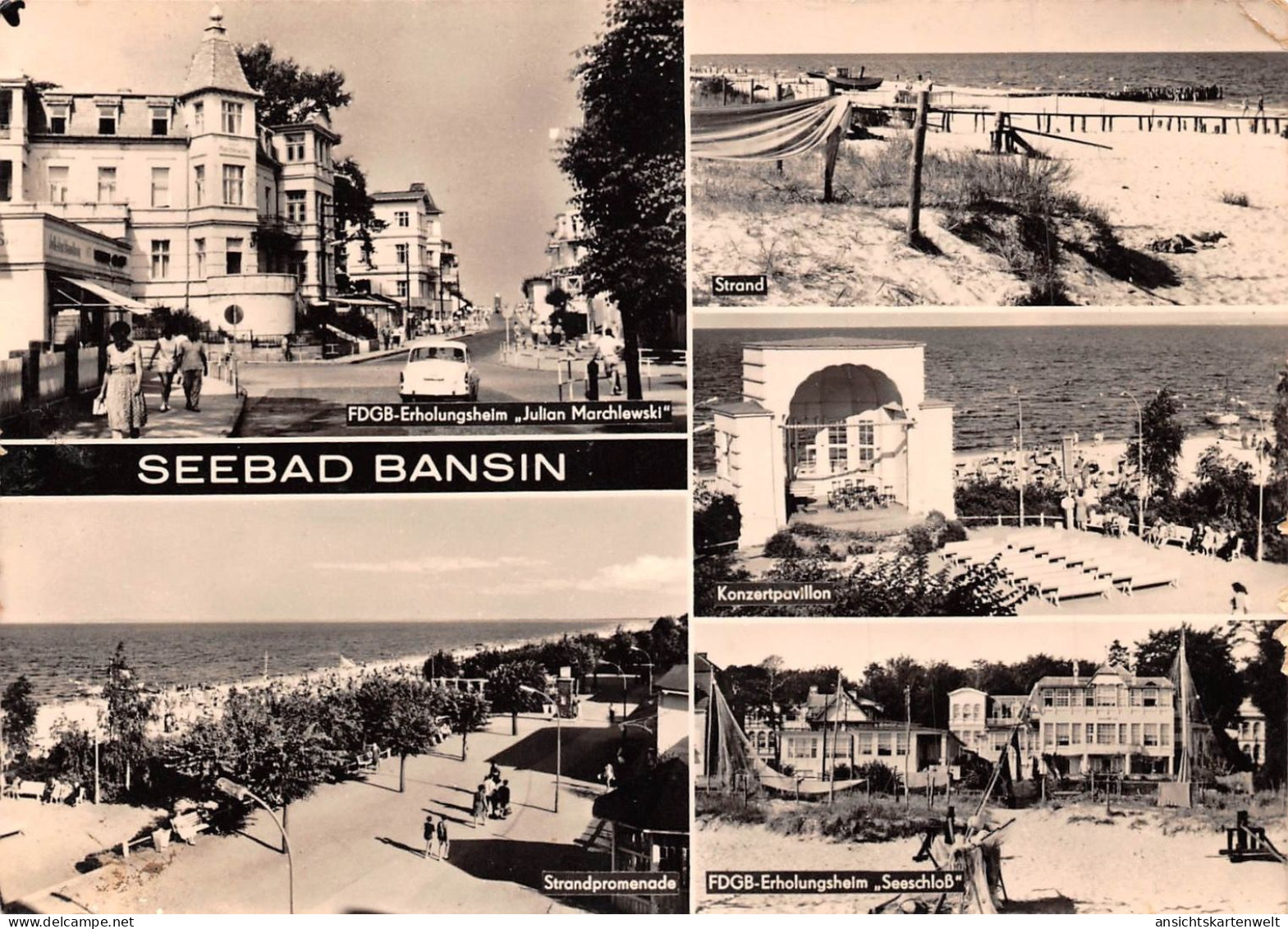 Seebad Bansin Strand Konzertpavillon Erholungsheim Gl1972 #172.173 - Other & Unclassified