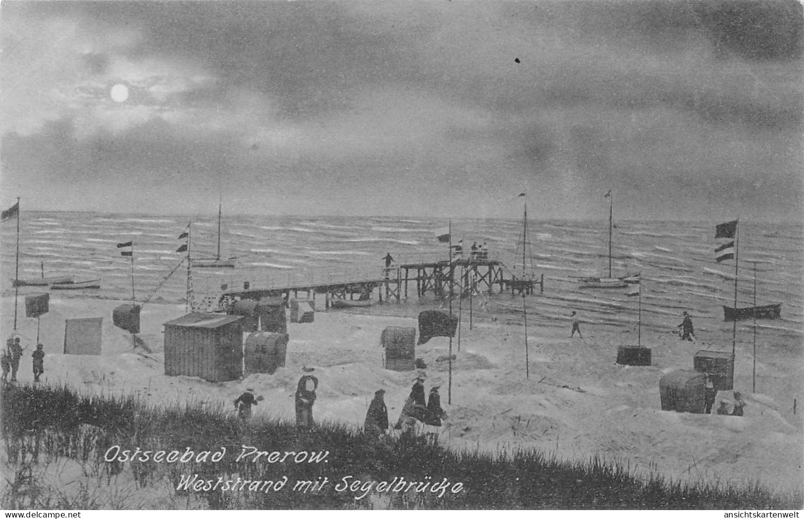 Ostseebad Prerow Weststrand Mit Segelbrücke Ngl #172.193 - Andere & Zonder Classificatie