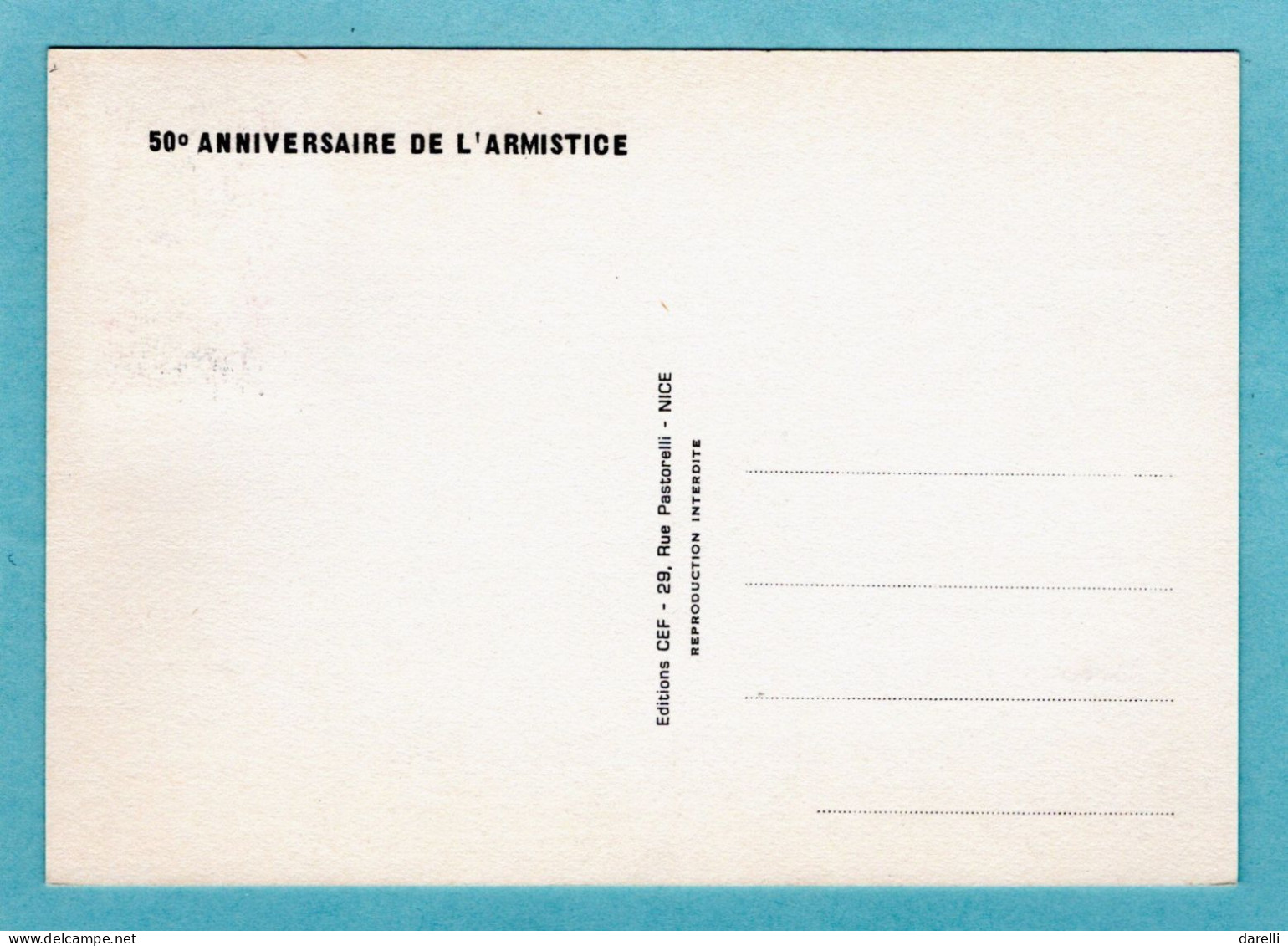 Carte Maximum 1968 - Cinquantenaire De L'armistice Du 11 Novembre - YT 1576 - Paris - 1960-1969
