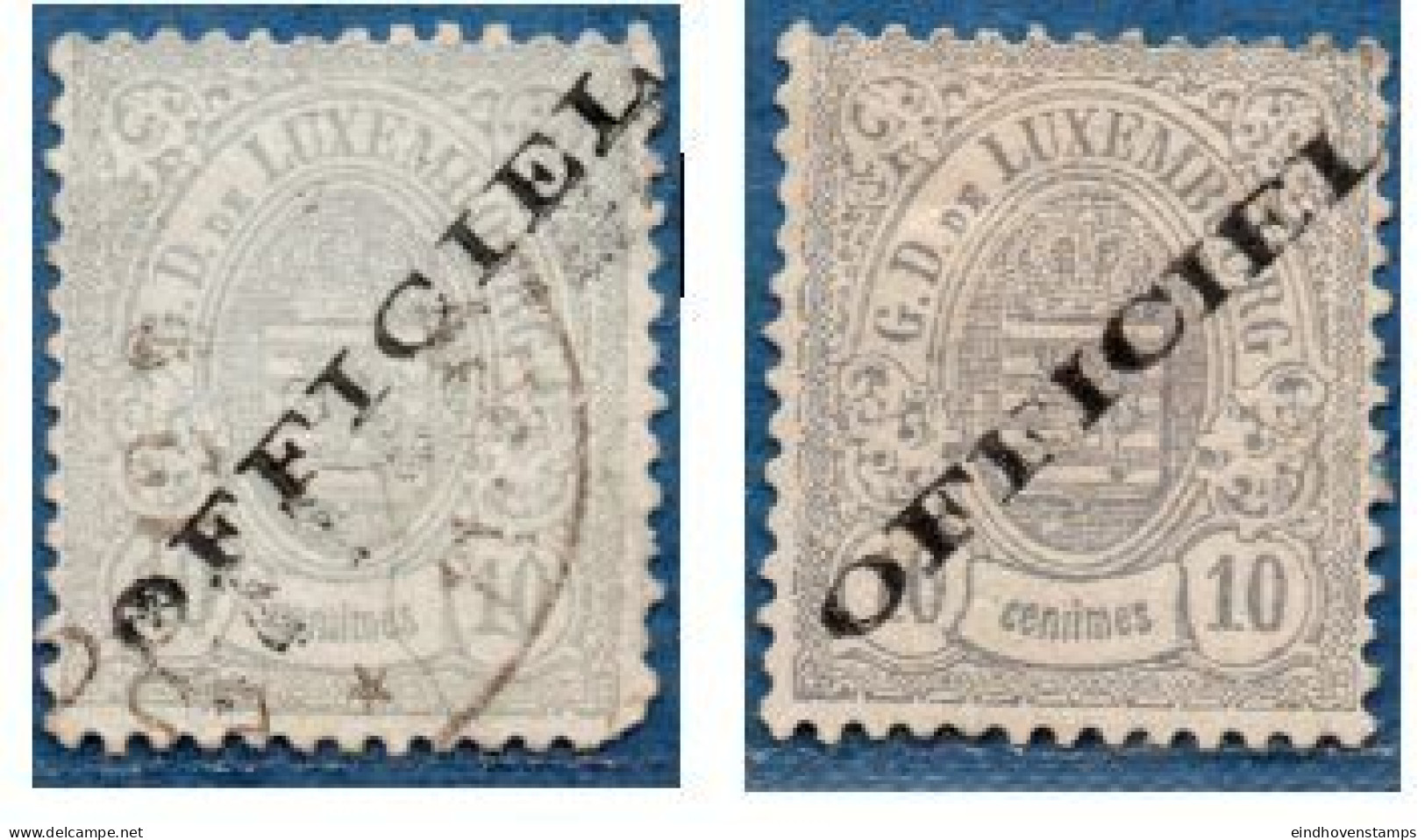 Luxemburg Service 1875 (Luxemburg Printing) 10 C Wide Overprint Fakes M - Officials
