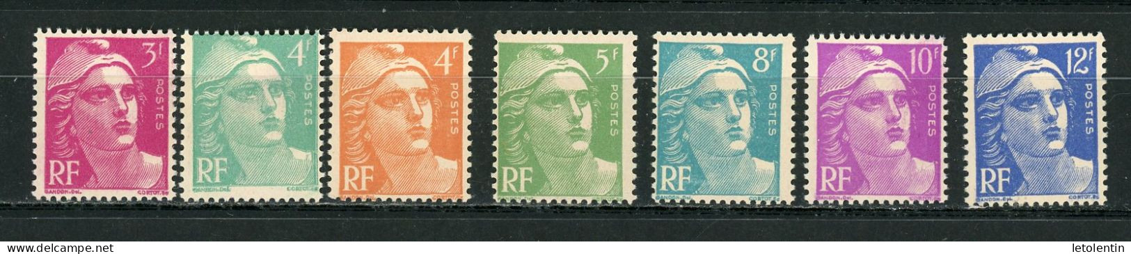 FRANCE -  M. DE GANDON - N° Yvert  806/812** - 1945-54 Marianne De Gandon