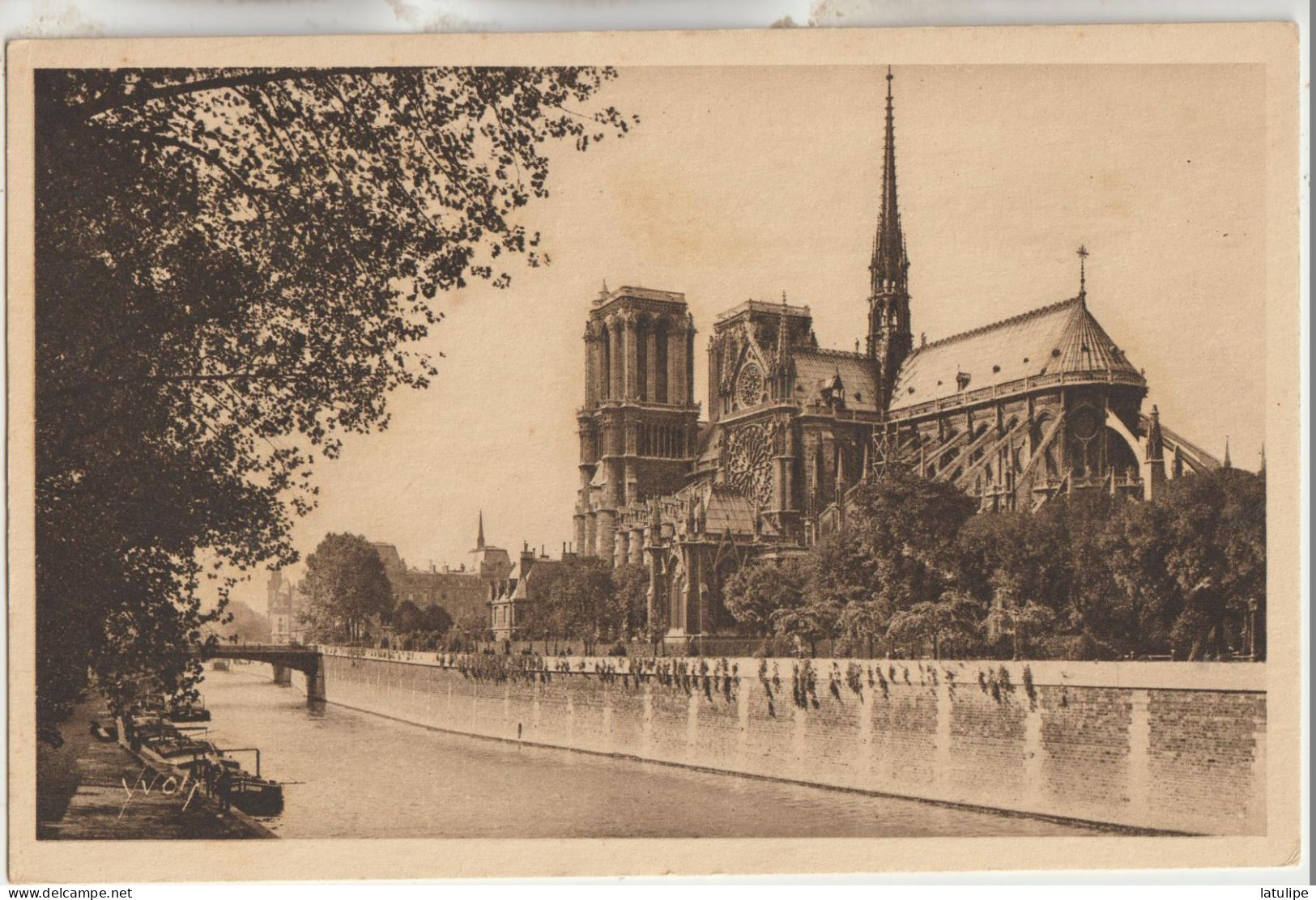 Paris 75   Carte Non Circulée_Notre Dame Et Le Square De L'Archeveché - Notre Dame De Paris