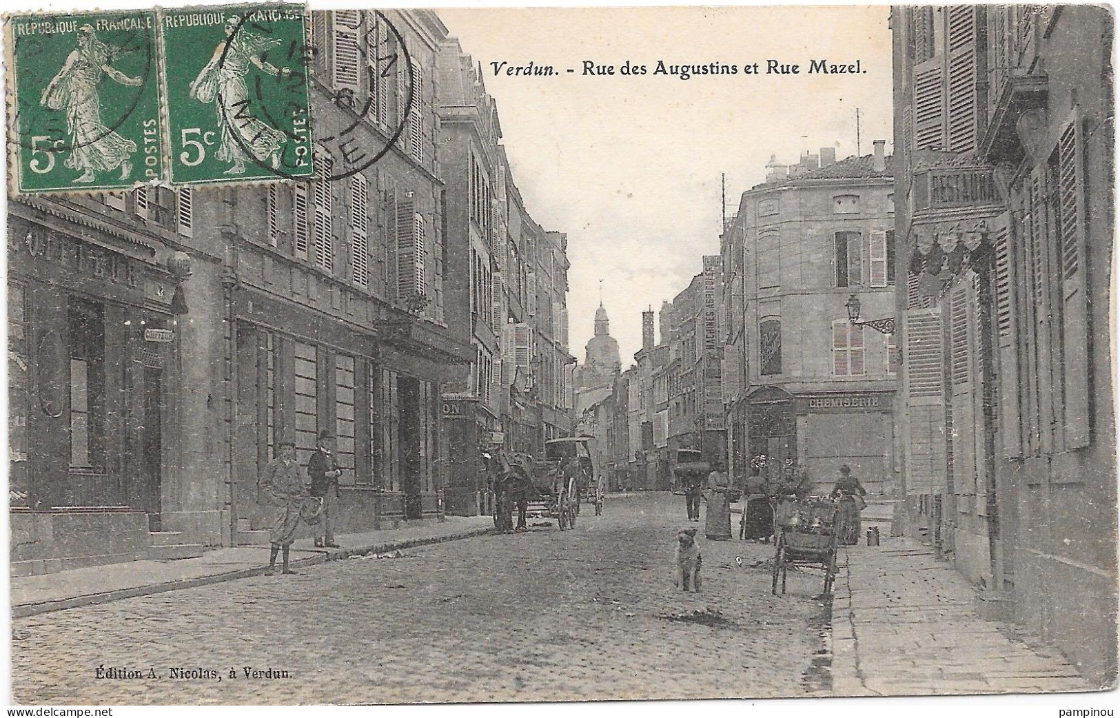 55 VERDUN - Rue Des Augustins Et Rue Mazel - Animée - Verdun