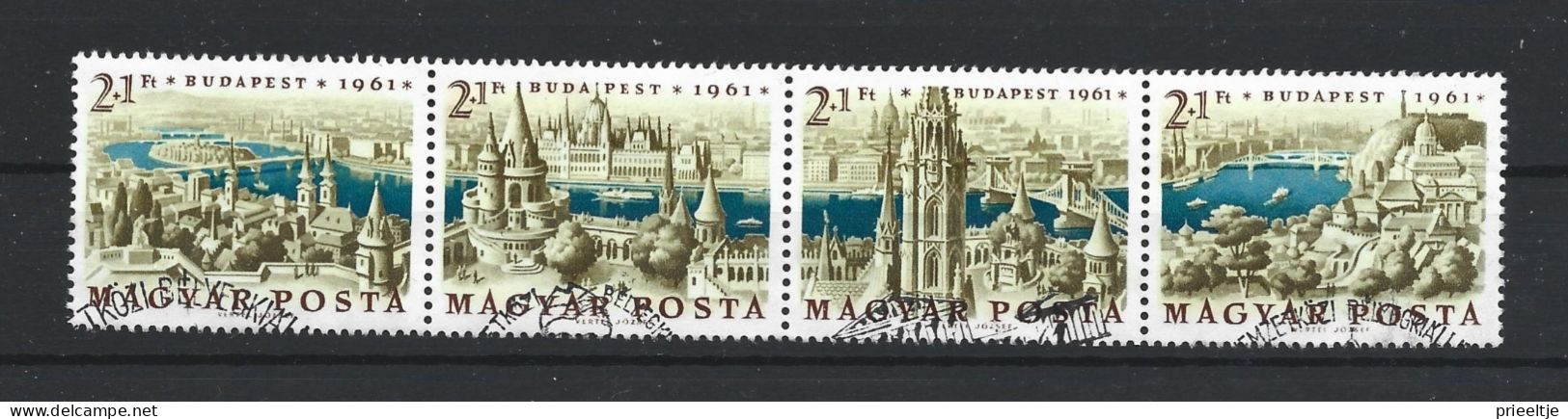 Hungary 1961 Stamp Day Strip  Y.T. 1448/1451 (0) - Gebraucht